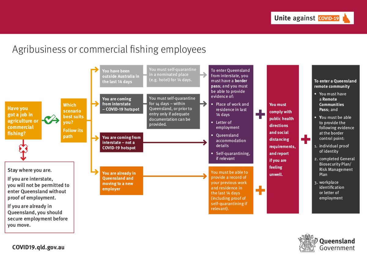 Flowchart for travelling to Queensland to do farm work